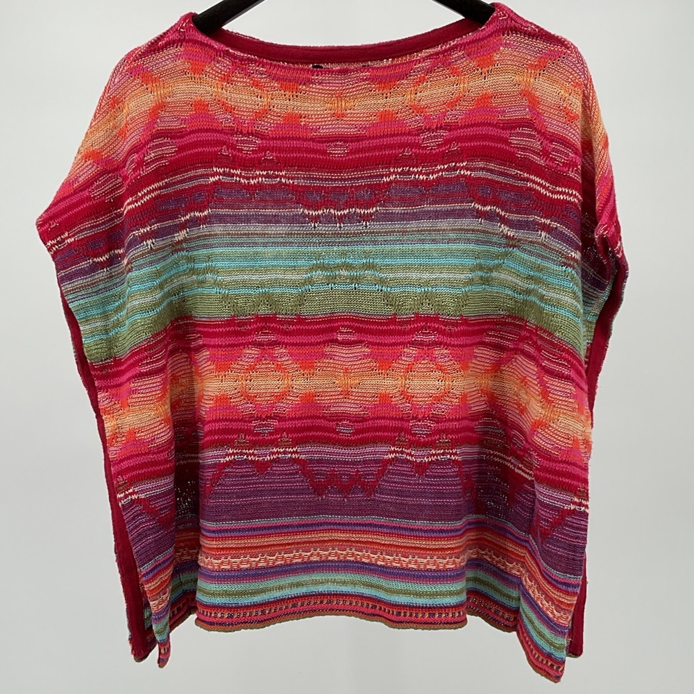 Lauren Ralph Lauren Linen Cotton Stripe Boatneck Sweater XS Semi Sheer